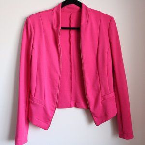 Rose Pink Jacket with Faux Zipper Detail